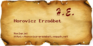 Horovicz Erzsébet névjegykártya